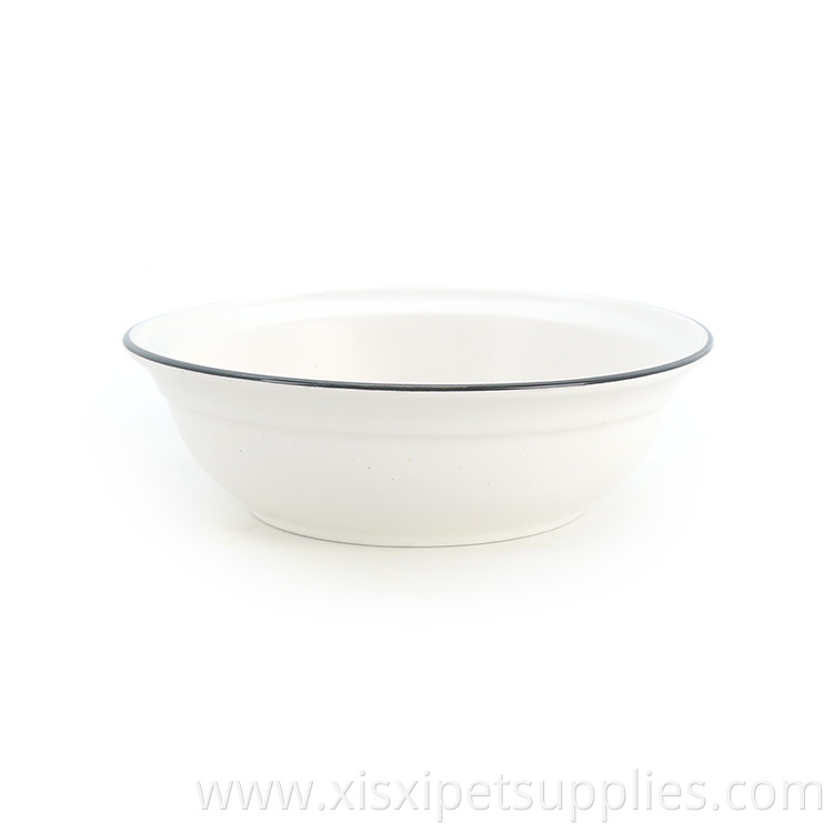 Wholesale OEM ODM Pet Feeding Bowl 2 Sizes White Ceramic Pet Dog Bowl